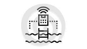 waterpool control smart home line icon animation