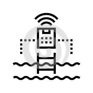 waterpool control smart home line icon vector illustration