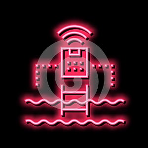 waterpool control smart home neon glow icon illustration