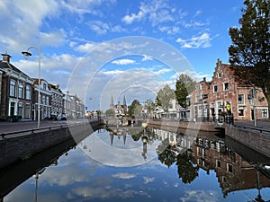 The Waterpoort in the morning in Sneek