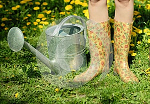 Waterpot and rubber boots