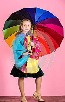 Waterproof accessories make rainy day cheerful and pleasant. Confident in her fall garments. Waterproof accessories