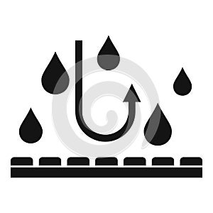 Waterproof fabric feature icon, simple style