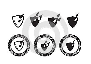 Waterproof icon, water protection icon - vector illustration.