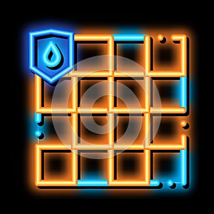 Waterproof Material Dalle neon glow icon illustration