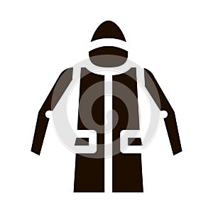 Waterproof Material Jacket Anorak Vector Line Icon