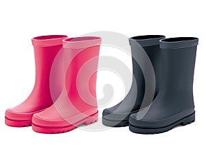 Waterproof rain rubber boots set.