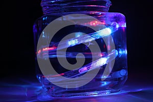 Waterproof RGB Led Lights immersed in glass jar. Jar lights used in Christmas and new year decorations