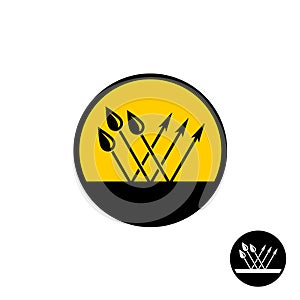 Waterproof symbol. Surface with water drops and bounce arrows.