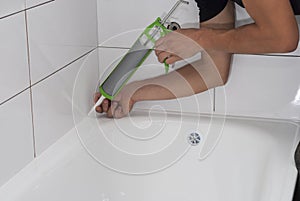 Waterproofing bath silicone sealant photo