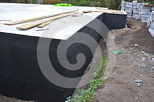 Waterproofing foundation bitumen. Foundation Waterproofing, Damp proofing Coatings.