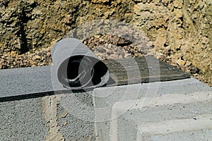 Waterproofing of a house under construction photo