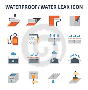 Waterproofing vector icon photo