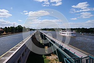 Waters crossing at Weser near Minden photo