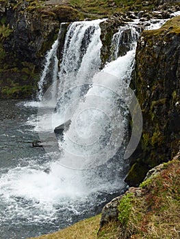 The waters of Kirkjufellsfoss, Iceland