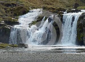 The waters of Kirkjufellsfoss, Iceland