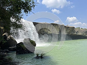 The waters of the Srepok River cascading down Dray Nur Waterfall