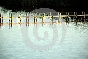 Waterscape at the inlet and reflexion of the pier