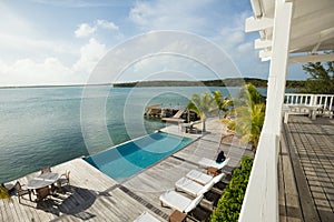 Waterside pool, Exuma, Bahamas