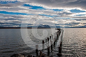 By the waterside in Puerto Natales, Chile photo
