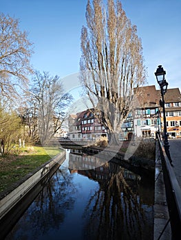 the waterside of the river Lauch at Colmar