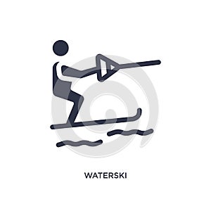 waterski icon on white background. Simple element illustration from summer concept