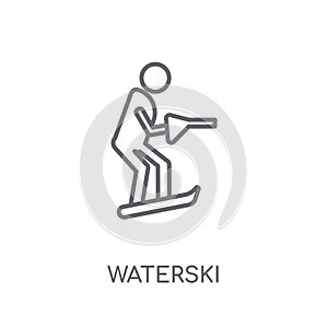 waterski linear icon. Modern outline waterski logo concept on wh