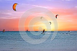 Watersport on Aruba island in the Caribbean Sea