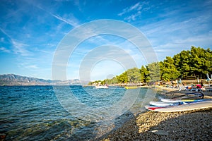 Watersport equipment on beach