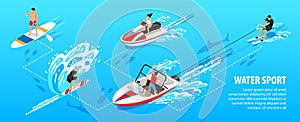 Watersport Isometric Infographic Set