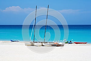 Watersports boats in a beach