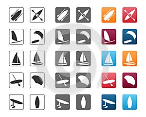 Watersports icons set.