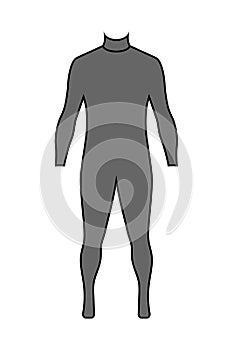 Watersports wetsuit pictogram vector illustration