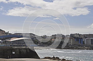 Waterview Panorama at Atlantic from A Coruna Town of Galicia region. Spain.