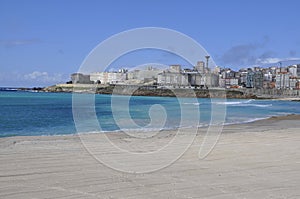 Waterview Panorama at Atlantic from A Coruna Town of Galicia region. Spain.