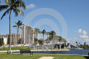 Waterway and bridge in Fort Lauderdale Florida photo