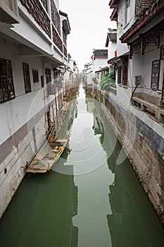 Waterway in Gusu District, Suzhou, China.