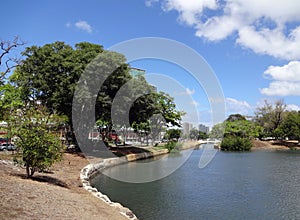 Waterway opens into pond in Ala Moana Beach Park