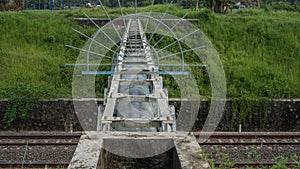 Waterways in railway in morning day water