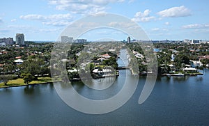 Waterways and skyline of Fort Lauderdale, Florida, USA