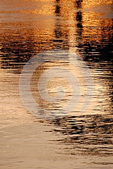 Watery reflections at sunset