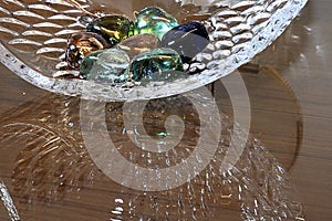 Watery stones , with a bowl reflection.