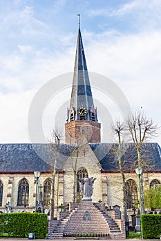 Watou, Belgium - APRIL 6, 2019: Church in Watou photo