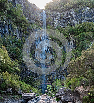 Watrfall above Lagoa da Vento in Madeira photo