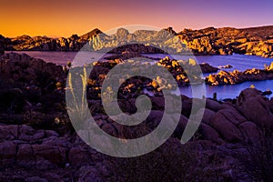 Watson Lake, Rock Formations at Sunset