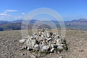 By Watson`s Dodd cairn with Keswick area back down there