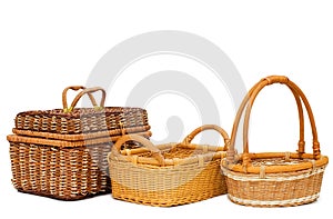 Wattled basket isolated
