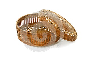 Wattled basket isolated on white