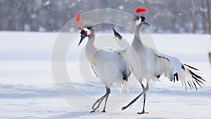 Wattled Crane courtship dance.