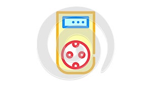 wattmeter measuring equipment color icon animation